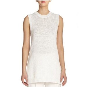 Theory White Sleeveless Knit Top